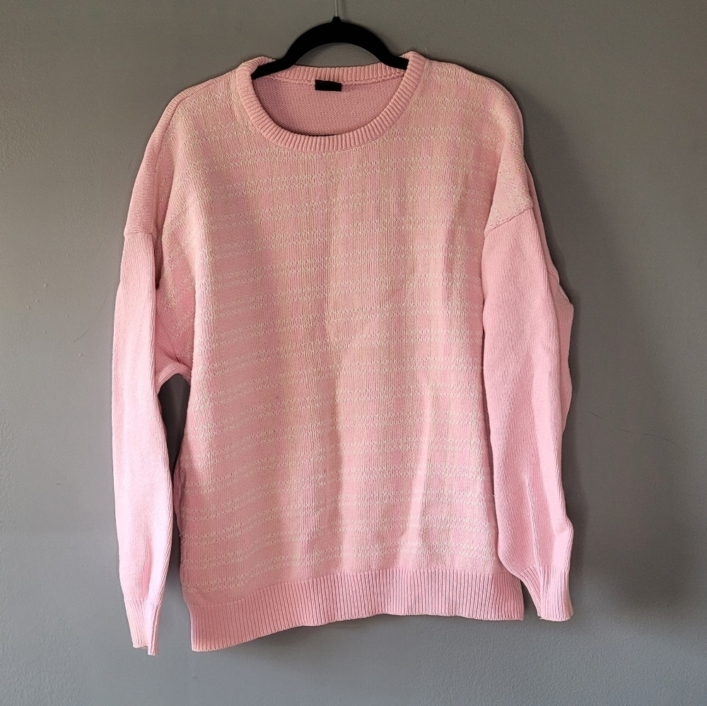 Vintage Pink Grandma Sweater. No size tag, XL